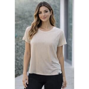 Prana Beige Short Sleeve Tee Womens Medium New With Tags Clean Girl Athleisure